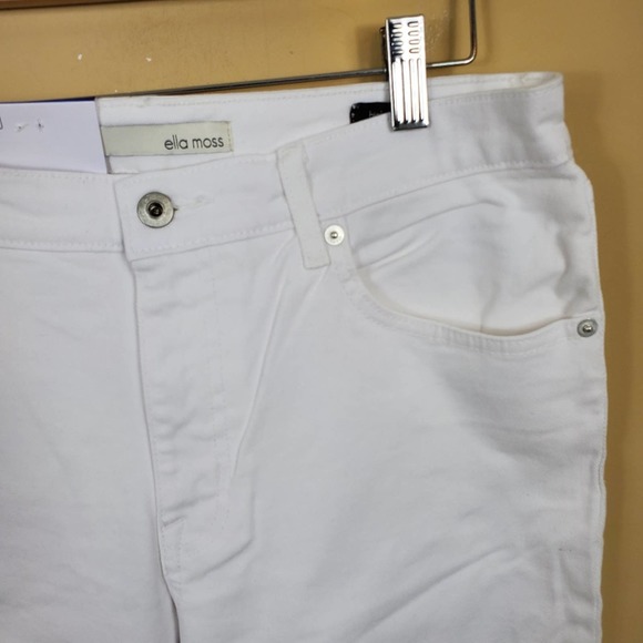 Ella Moss High Rise Slim Straight Ankle Jean in White Size 10/30 - Picture 3 of 8